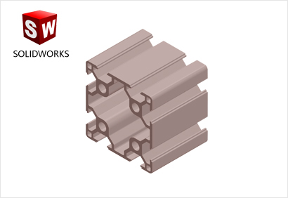 6060(雙槽)工業鋁型材3d模型 6060(雙槽)工業鋁型材3d模型